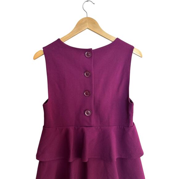 THEORY Cupid Prosema Selma Tiered Ruffle Skirt Button Back Tank Plum Dress Small - Picture 8 of 10